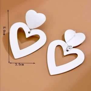 Heart drop stud Earrings